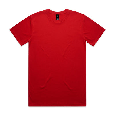 A vibrant red planett staple tee made of plain cotton with a crew neck perfect for uniforms and workwear