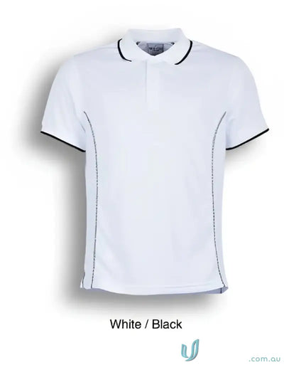 Bocini CP0910 Stitch Polo - Large Sizes in White/Black