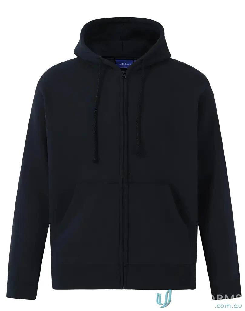 Black zip-up hooded sweatshirt showcasing SubZero Zip Hoodie, Double Bay style