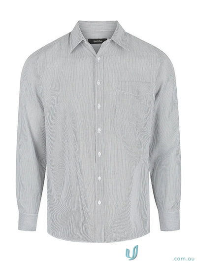 Gray textured Sussex L/S corporate check shirt on display, perfect check shirt look