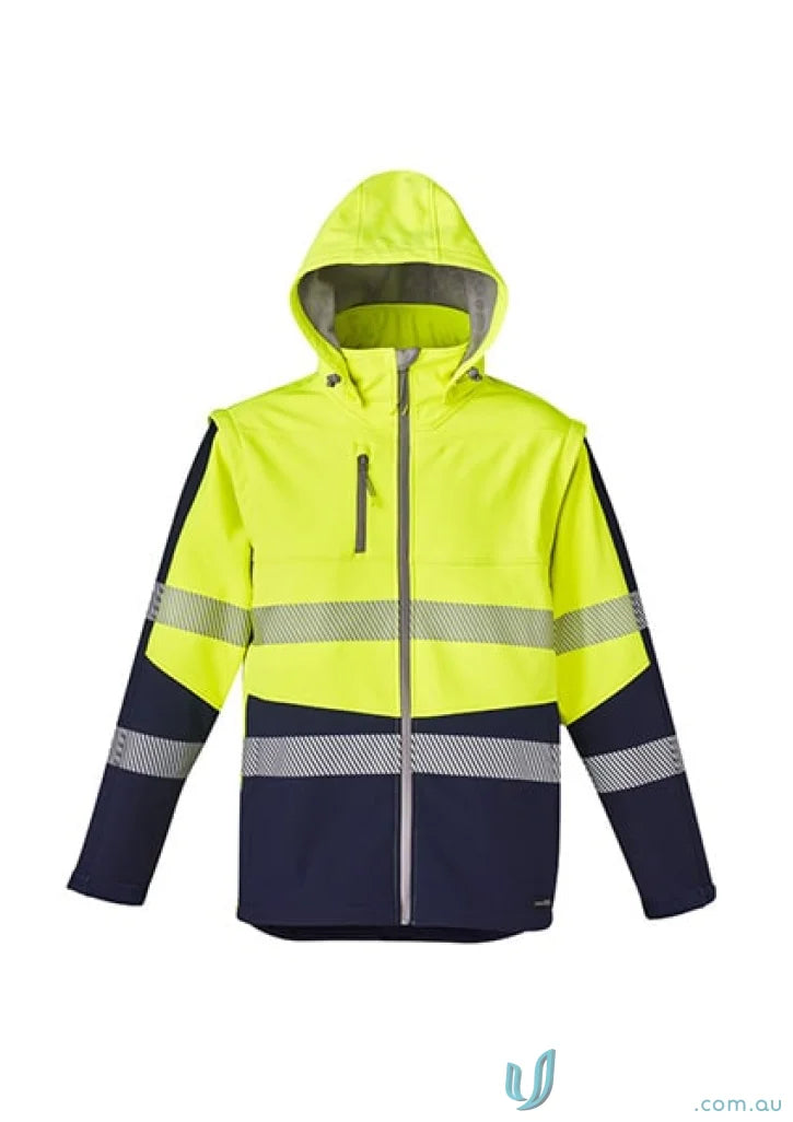 High-visibility hooded work jacket from Syzmic Streetworx 2-in-1 stretch softshell line