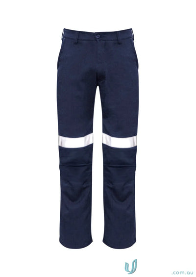 Navy blue Syzmic Fire Armour traditional style taped work pant with reflective tape and crotch gusset