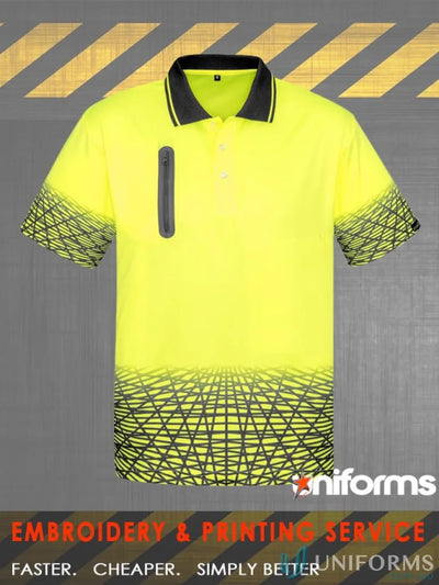 High-visibility short sleeve polo for men from Syzmic Mens Sleeve Polo ZH300