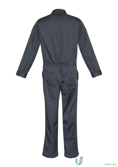 Gray work jumpsuit from Syzmic Service Overall with hip pockets and pen partition