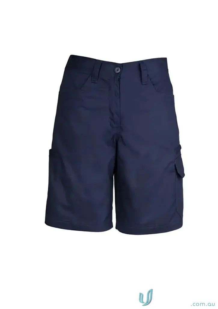 Navy blue syzmik womens plain utility short ZWL011 for unbeatable comfort and style