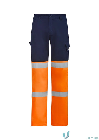 Navy and orange Syzmik Men’s Bio Taped Pant ZP980 for staying visible on site