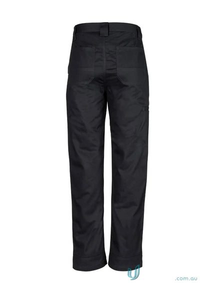 Syzmik mens plain utility pants zw002 with black straight-leg and wide belt loops