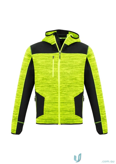 Yellow and black Syzmik Streetworx hoodie ZT360 reinforced knit hoodie for street style
