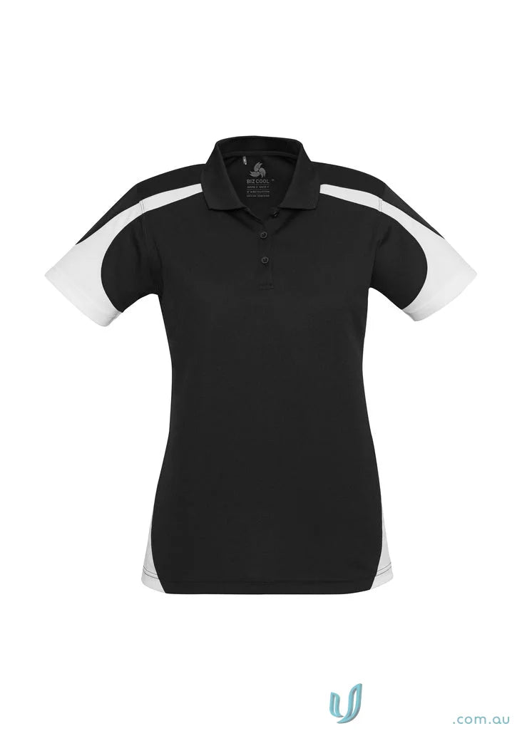 Black and white womens Talon Polo from Biz Cool Collection Talon, stylish polo shirt