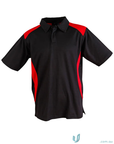 Winning Spirit PS31 TrueDry Contrast Polo in Black/Red