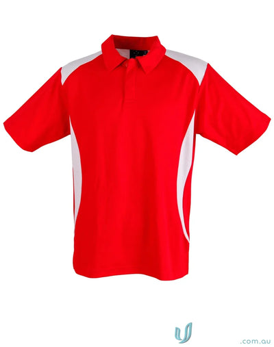 Winning Spirit PS31 TrueDry Contrast Polo in Red/White