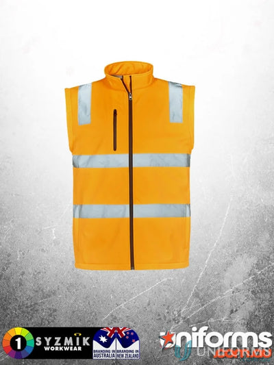 Orange high-visibility safety vest from VIC Rail 2in1 Softshell Jacket collection