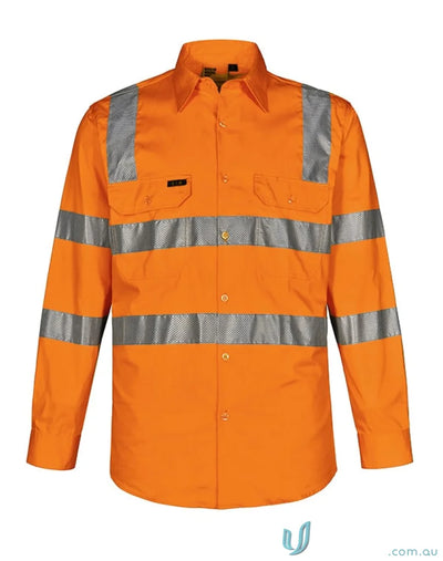 Orange VIC Rail Lightweight Safety Shirt keeps cool and shows your winning spirit