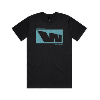 Black t-shirt with graphic design.