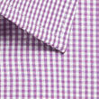 Westgarth Gingham long sleeve shirt purple white checkered cotton fabric