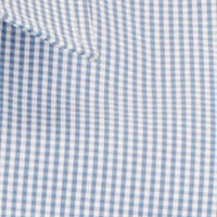 Westgarth Gingham long sleeve easy iron blue white checkered cotton shirt fabric