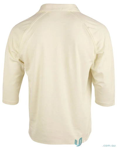 Cream-colored Winning Spirit 3qtr Cricket Polo made with Truedry® Cotton for comfort