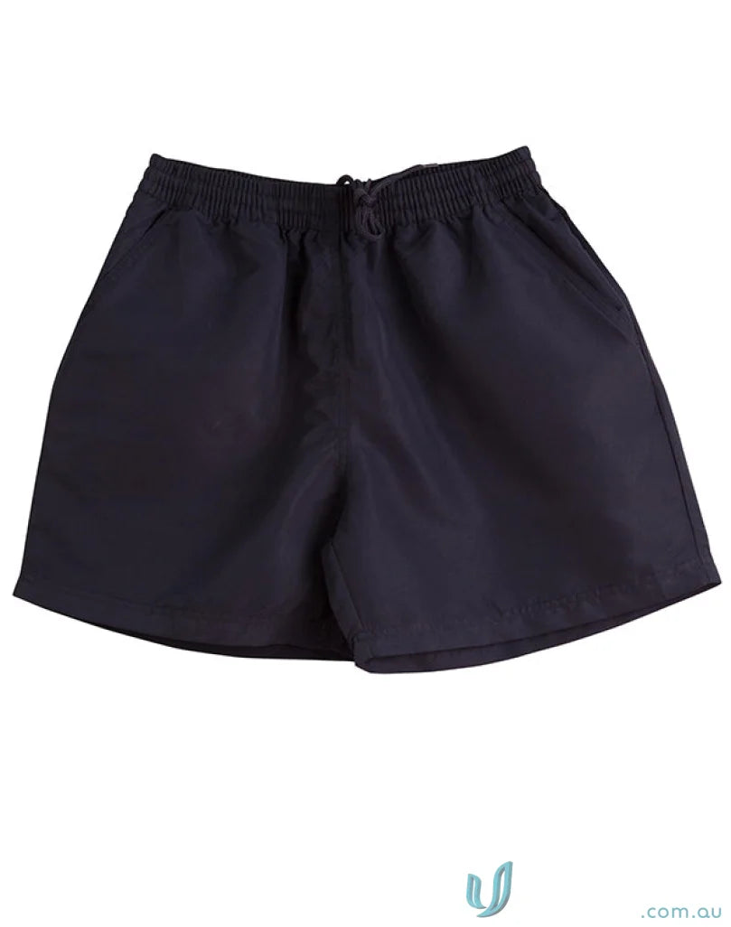 Navy blue ss29 microfibre Winning Spirit Adults sport shorts with elastic waistband