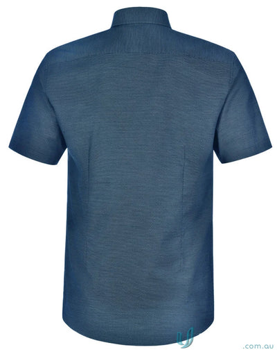 Blue dot jacquard men’s short sleeve shirt from Winning Spirit Ascot collection