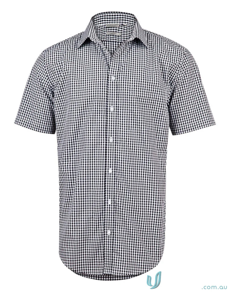 Mens gingham check Gingham Roll Shirt from Winning Spirit, comfy workwear for men