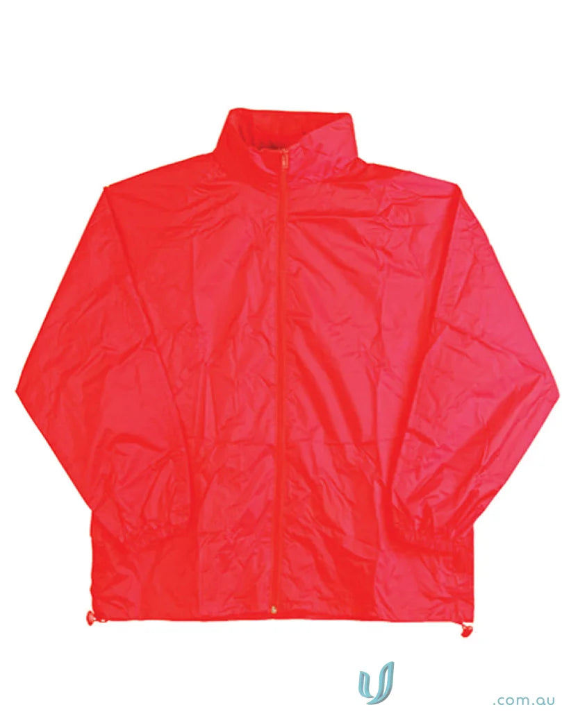 Bright red Winning Spirit Kids Rain Forest Spray Jacket, lightweight kids rain jacket