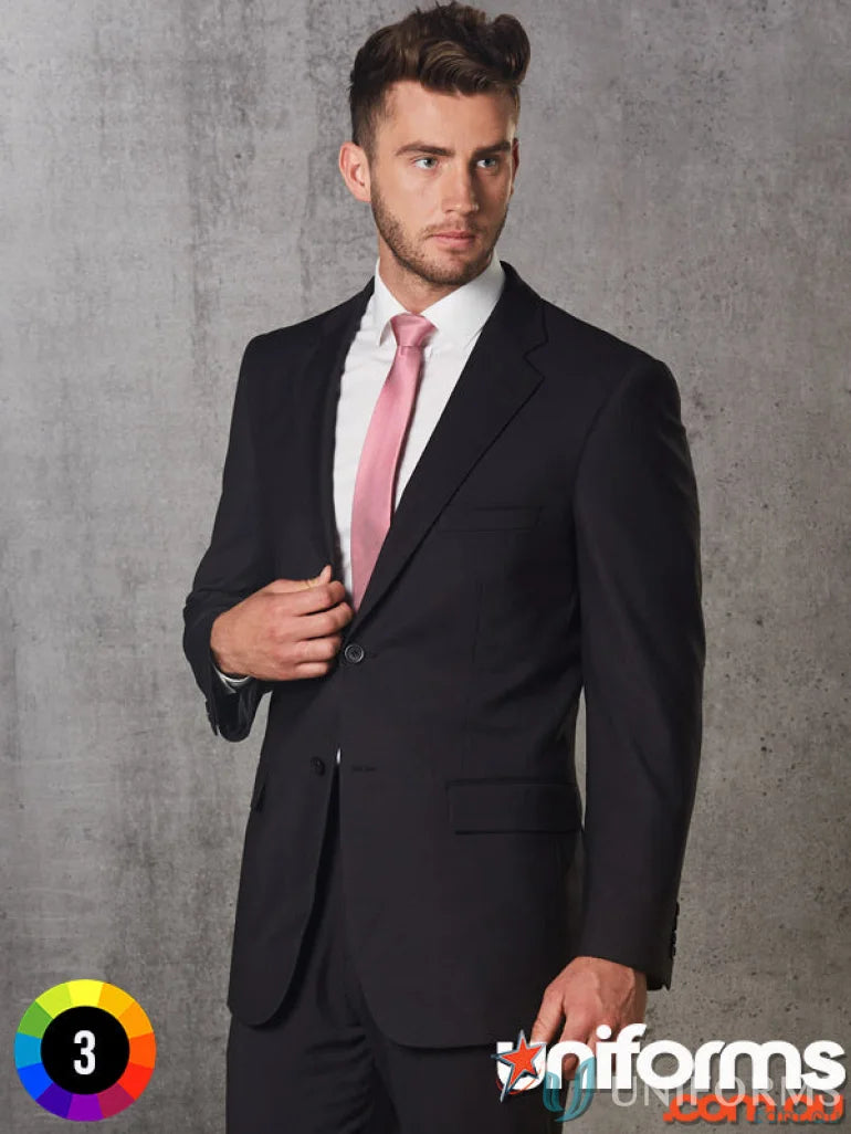 Black mens poly viscose Stretch Jacket from Winning Spirit PolyViscose Stretch collection