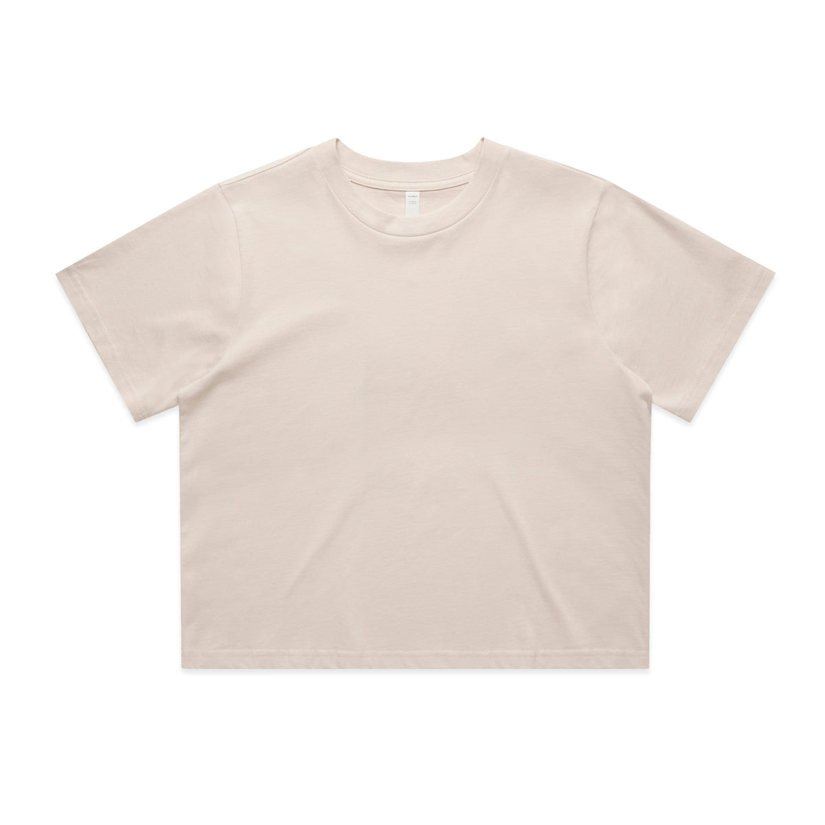 Women’s classic off-white cropped tee with short sleeves and crew neck perfect for casual work uniforms and workwear