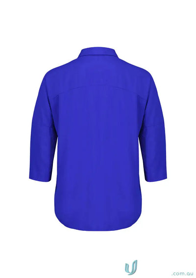 Blue Womens Dahlia 3Q Sleeve Blouse showcasing stylish sleeve blouse-rb366lt