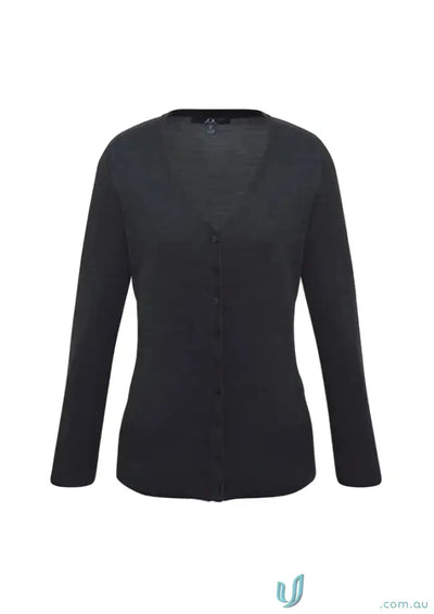 Charcoal-colored Milano Knit Cardigan from Biz Collection Ladies in the Ladies Milano collection