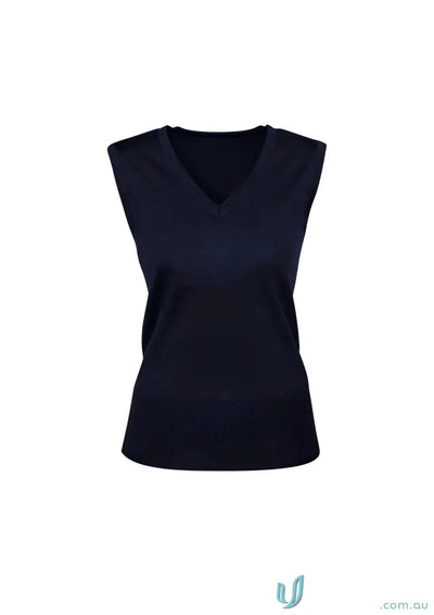 Navy blue Milano women’s vest LV619L offers timeless style in the YR Ladies Knit Vest