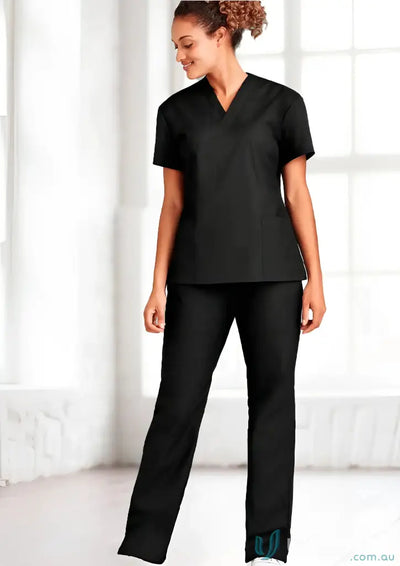 Black medical scrubs bootleg pant from YR Ladies Scrubs Bootleg Pant, perfect womens classic scrub
