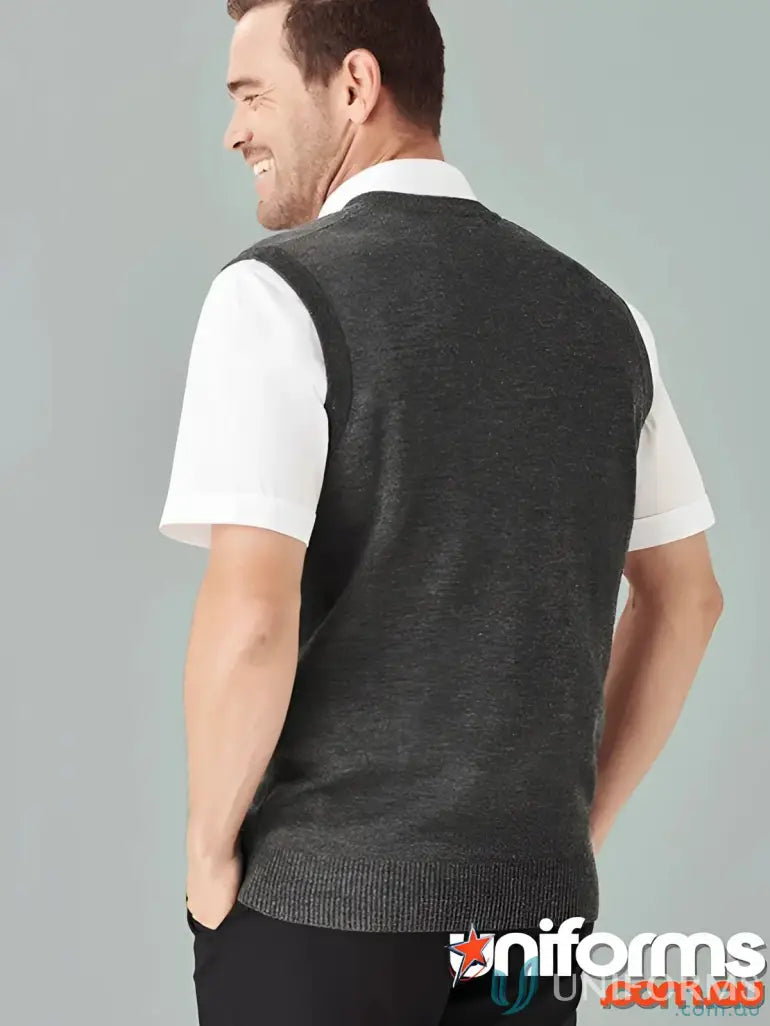 Gray knitted vest from YR Mens EMB Knit Vest, perfect for biz collection milano